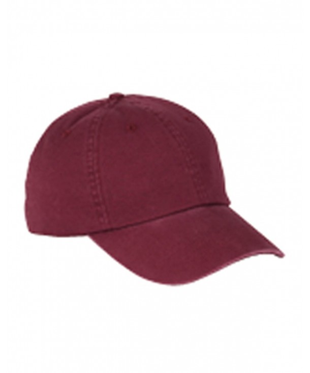 Big Accessories 6-Panel Washed Twill Low-Profile Cap - Maroon - CT12H1I2DC3