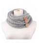 Usstore Winter Warm Two Circle Cable Knit Cowl Neck Scarf - Gray - CL120HZGPX5
