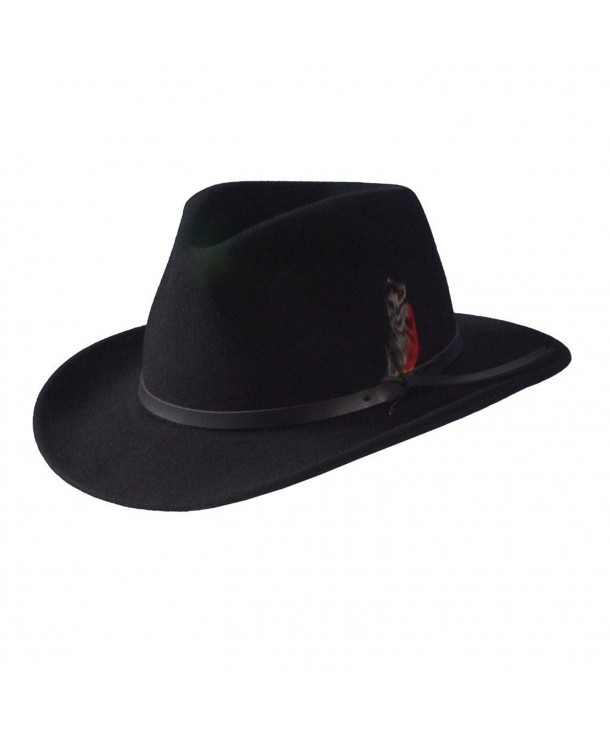 Felt Outback Hat by Turner Hat - Black - C711PB4SUQN