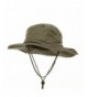 BRUSHED TWILL AUSSIE HAT WITH SIDE SNAPS AND CHIN CORD - Khaki - CB11BXYEVF9