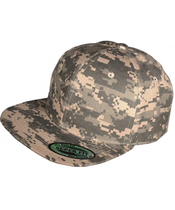 New Digital Camo Camouflage Flat Bill Snapback Hat - Baseball Cap - Digital Camo - CK11LIB6HDL