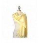 Califul Large Solid Colors Soft Pashmina Scarf Shawl Wrap Throw 100% Acrylic - Yellow - CJ12LKEL3A1