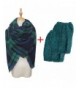 Womens Winter Outfits Set Dark green - Dark-green Plaid Scarf & Dark-green Leg Warmers Set - CA188Q4E74S