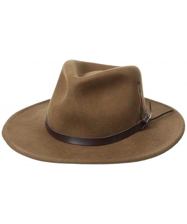 Scala Classico Men's Crushable Felt Outback Hat - Pecan - CF112DP8UN1