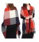 GoProver Women's Tassels Soft Plaid Tartan Lattice Scarf Winter Large Long Blanket Wrap Shawl Oversized - Red - C4187E9QUZM