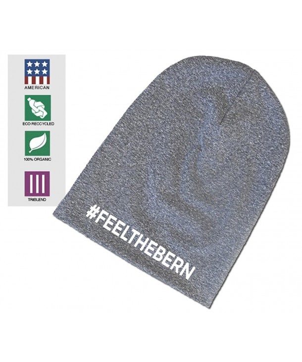 Expression Tees Feel The Bern Bernie Sanders Organic Eco Tri-Blend Beanie - Heather Light Grey - C712CS1MY7H