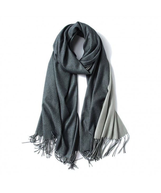 Cashmere Feel Winter Tone Shawl - Dark Grey and Grey - CR187C0N56W