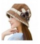 Haoricu Beret Cap- Fashion Womens Flower Knit Crochet Beanie Hat Winter Warm Cap - ??khaki - C6188929IA7