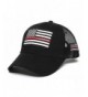 Thin RED Line USA flag Posse Comitatus Unisex Adult One-Size Cap Hat Black - C1183CQX45W