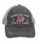 Hot Pink Camping Hair Don't Care Women Embroidered Trucker Style Cap Hat - CH183MSW9O5