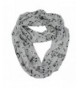 Women's Musical Note Print Chiffon Soft Infinity Loop Cowl Casual Ladies Scarf - White - CU124J2ZF5V