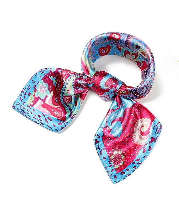 Women's Silk Feel Neck Head Square Scarf Hair Wrap Fashion Paisley Pattern 23"23" - C-1 - CO12JFTKJDB