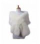 Amore Bridal Women's Winter Wedding Bridal Faux Fur Wrap Cape Stole - White - C5185DXYWKU