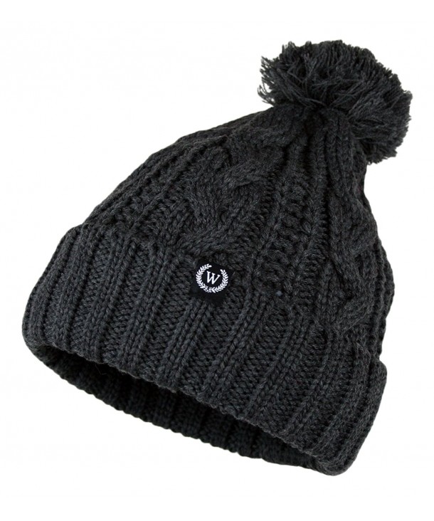 Wonderful Fashion Trendy Winter Warm Soft Beanie Cable Knitted Hat Cap for Women - Charcoal - C61256HCXW1