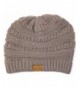 Slope Knitted Beanie Warm Chunky Thick Soft Stretch Cable Beanie Hat - Gray - CS11S66BISP