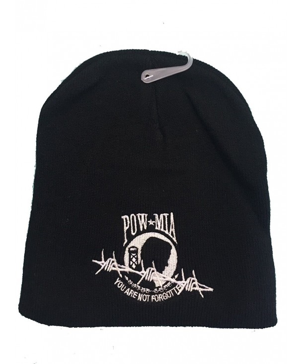 8" POW MIA Barbed Wire Embroidered Winter Beanie Skull Cap Hat - C811FNJHZS5