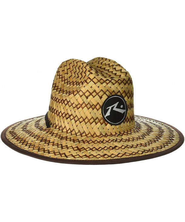 Rusty Men's boony Straw Lifeguard Hat - Chocolate - C712OE17V6C