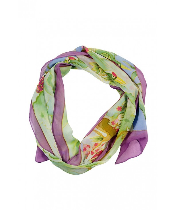 TexereSilk Women's 100% Silk Georgette Scarf - Beautiful Gift Ideas AS0053 - Multicolored - CQ11270ZR6F