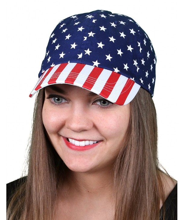 Funky Junque's USA American Flag Stars and Stripes Unisex Baseball Hat - Red- White & Blue - Velcro - CE17AAD8RNA