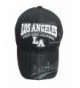 Aesthetinc 3D Embroidered Mesh Los Angeles LA Print Baseball Cap Hat - Black - CZ12C231LKH