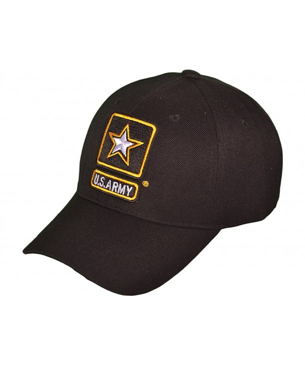 SNAPKING US Army Logo Embroidered Cap Military Black Baseball Hat Mens - C9183CCDRHU