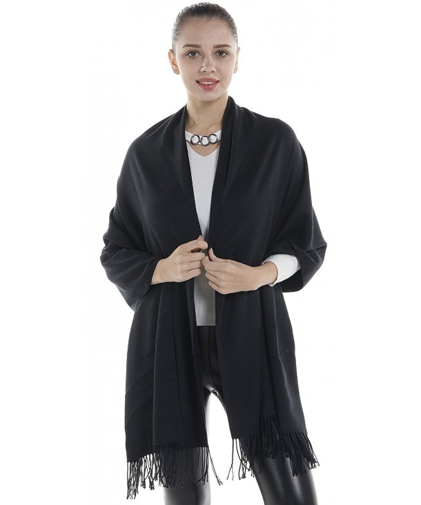 Niaiwei Cashmere Scarf Blanket Large Soft Pashmina Shawl Wrap For Men and Women - Black - CH185DG0AQ8