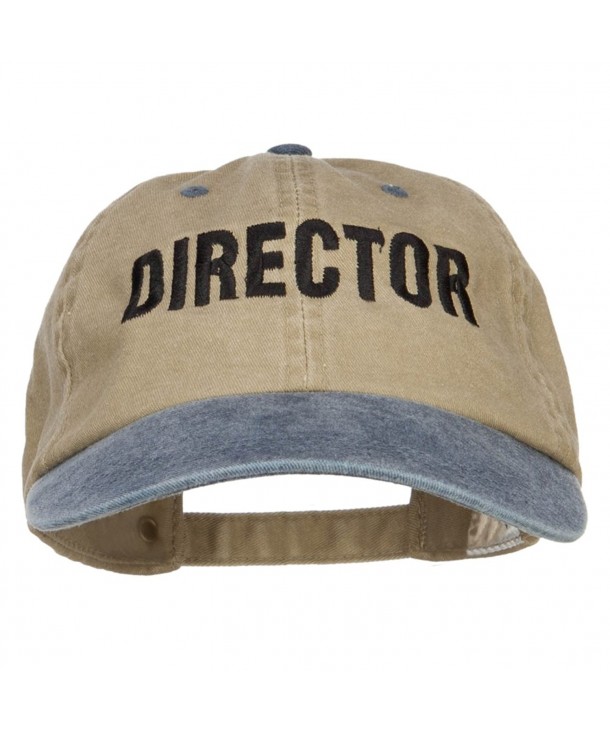 Movie Director Embroidered Washed Two Tone Cap - Khaki Navy - CM11ONYQ1S1