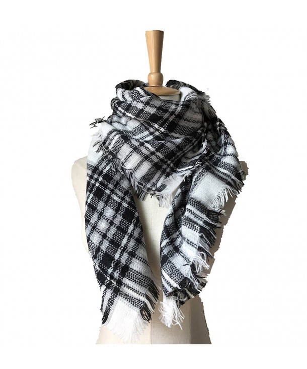 Abclothing Family Match Scarf Plaid Blanket Shawls for Adult and Kids - Whitegray - CP1883WZKZA