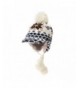 WITHMOONS Visor Ear Flap Hat Knit Beanie Hat Fairs Isle Nordic JD7893 - White - CS189ON5EXD
