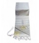 100% Wool Tallit Prayer Shawl in White and Gold Stripes Size 24" L X 72" W - CL11224JBIB