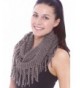 Simplicity Warm Infinity Scarf in Knitted Styles - Tassels_dk Grey - C911GLL898J