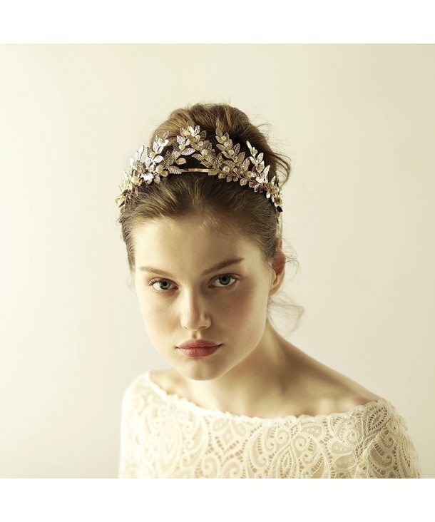 Greek / Roman Gold Leaf Crown Headpiece - Bridal Wedding Headband - Roman Crown - CO185LGW69Z