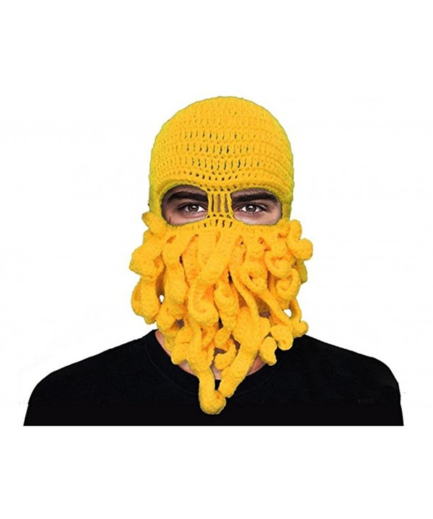 Amurleopard Unisex Barbarian Knit Beanie Octopus (One Size- Yellow) - CB17WX8N4QQ