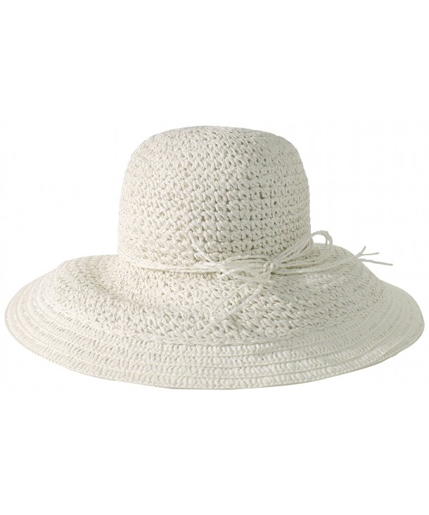 Collection XIIX Women's Crochet Lurex Floppy Hat - White - CR11BUO5QYR