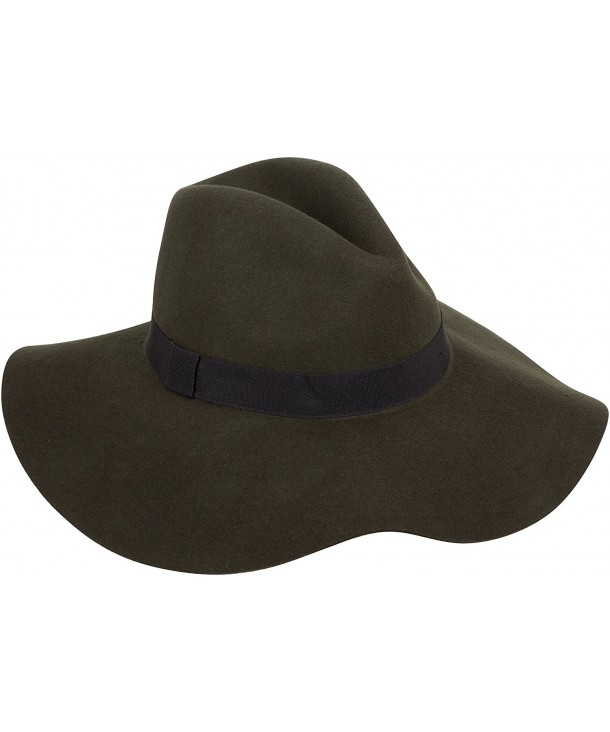 Sakkas Robinson Panama Wide Brim Wool Fedora Hat - Olive - CU11PA01FU5