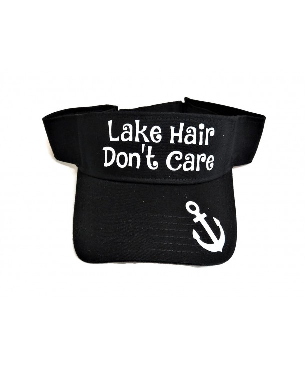 Glitter Lake Hair Don't Care Anchor Cotton Visor Fashion - White Glitter on Black Visor - CY182ON24CC