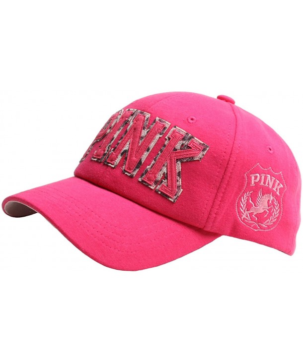 Raon B52 Women Girl Color Cute Style Cotton Leopard Pink Mark Ball Cap Baseball Hat Truckers - HotPink - CB129AN2WW7