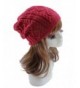 Menglihua Womens Fashion Winter Warm Twisted Hollow Crochet Slouch Cap Hat Beanie - Red - CX12N7BMAC1