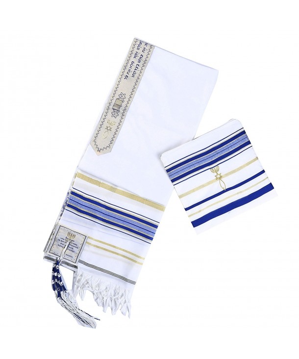Messianic Tallit Prayer Matching Israel - Royal Blue 72x22 Inch - CT12O4LBT1R