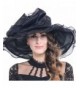 Fanny Women's Church Derby Kentucky Wide Brim Sun Hat With Flower S019 - S601-black - CA17YORCTAS