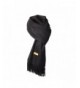 Black Cashmere Scarf For Womens And Mens Super Soft Fashion Long Tassel Scarf（80.7X25.6 In） - C0187R0DXK7