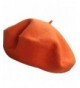 MUDINGXIU Women Girls Solid Color Wool Winter Beret French Artist Beanie Hat Ski Cap - Orange - CI185R724K3