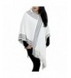 Hooded Poncho - Argyle Pattern- White - CM1261FX9VL