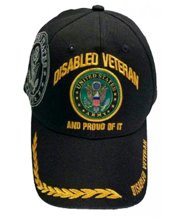 Disabled Veteran US ARMY Baseball Cap Black Logo Hat Proud of It Golden Wreath - CS11KW02ATN