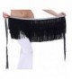Plus Hip Scarf for Women for Belly Dancing and Latin Dance with Fringes - Black - CZ184R478H5