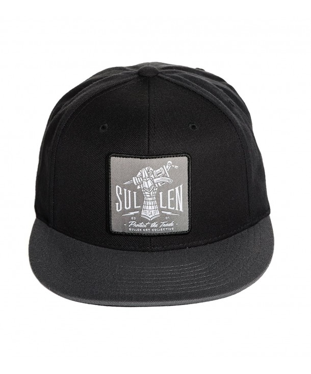 Sullen Iron Hand Snapback Hats - Black - CH185TZ66YM