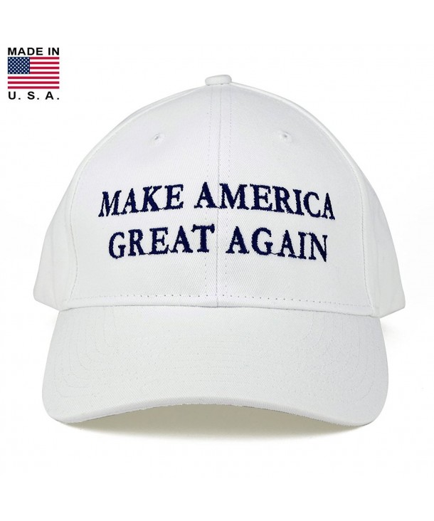 Armycrew Made In USA Donald Trump Structured Cotton Cap - Make America Great Again Embroidered - White - CH12JDJY7U9