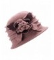 Lawliet Womens Floral 1920s Winter Wool Cap Beret Beanie Cloche Bucket Hat A305 - Khaki - CW127NZ3C3N
