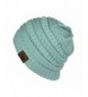 Elliott and oliver Co. Classic Chic Stretchy Cable Knit Beanie Winter Hat- Slouch Acrylic Snow and Ski Cap - Mint - C6186C8229O