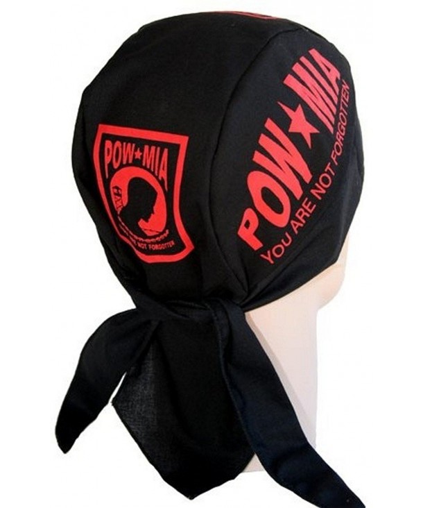 Skull Cap Biker Caps Headwraps Doo Rags - Red POW/MIA - CR12ELHLATX